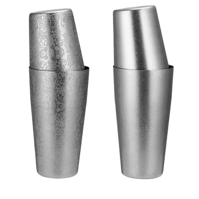 Wholesale Professional Barware Tools Metal Drink Mixer Cocktail Shaker Cup 18/28oz Stainless Steel Boston Shaker