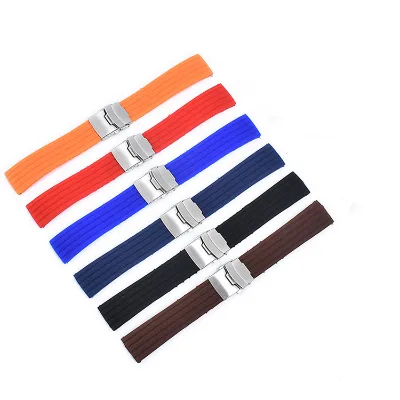 18/20/22/24mm Quick Release Style Watch Band Tire Pattern Waterproof Smart Silicone Rubber Strap