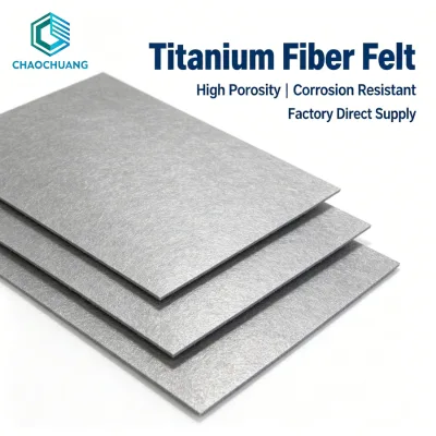 0.3-0.8mm Grade 1 Titanium Fiber Sintered Felt 60-80% Porous Titanium Sheet for Fuel Cell PEM Water Electrolysis Application