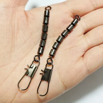 Alpha New-style High Speed Double 6 Beads Rolling Swivels With Interlock Snap Swivel Fishing