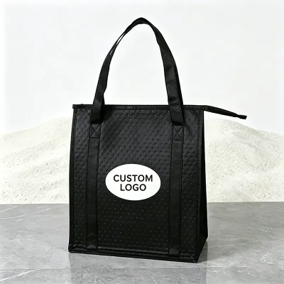 Promotion Premium Branded Non Woven Take Away Aluminium Foil Cooler Bags with Handles