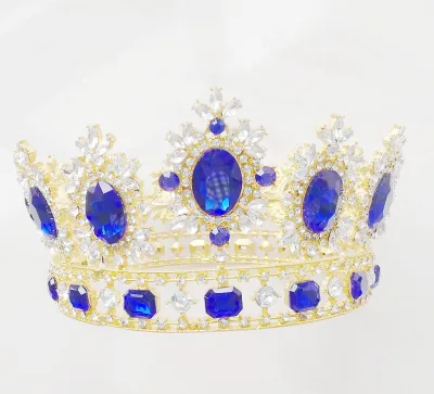 Factory Wholesale New Sapphire Queen Crown Tiara Wedding Decoration Crowns