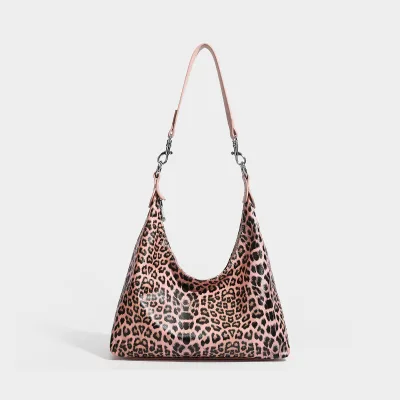 Y2K Girls Leopard Print Vest Shoulder Bag for Women Female Retro Underarm Tote Purse Fall Winter Ladies Contrast Color Handbags