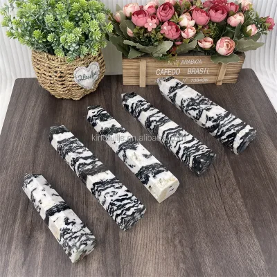 High Quality Natural Reiki Stone Healing Black and White Zebra Tower for Meditation