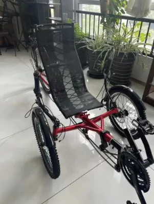 Adult Three-Wheel Bike Manpower Recumbent Tricycle Electric Trike Folding Recumbent Bike