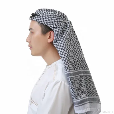 Casual Men's Turban Polyester Arab Headscarf for Muslims for Summer