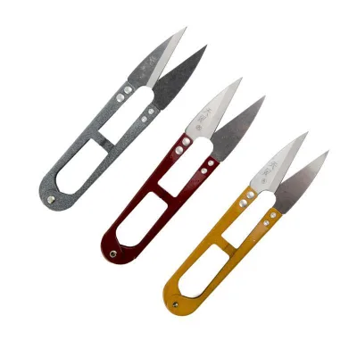 Wholesale U Shaped Yarn Scissors Handle Sharp Thread Cutter Small Snips Sewing Embroidery Trimming Nipper for Stitch Cutting
