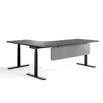 Three Motor L Shape Standing Workstation Height Adjustable Executive Desk 150kg Load Capacity Large Workspace Custom Order