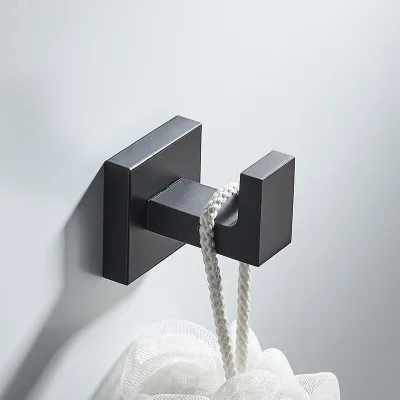Black SUS304 Paper Towel Rack Towel Bar Single Pole Set Washroom Hardware 4-PieceBathroom Accessories