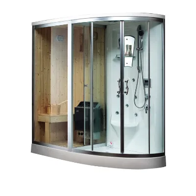 Modern Indoor Bathroom Steam Sauna Room Modular Cabin Prefab Studio Walk-in Bath/Shower Complete Kit Solid Wood Spruce