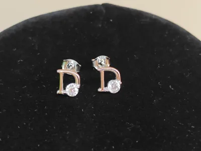 925 Silver Letter D Stud Earrings Zircon Women Minimalist Alphabet Jewelry Daily Commute Stackable Tiny Fashion Accessories