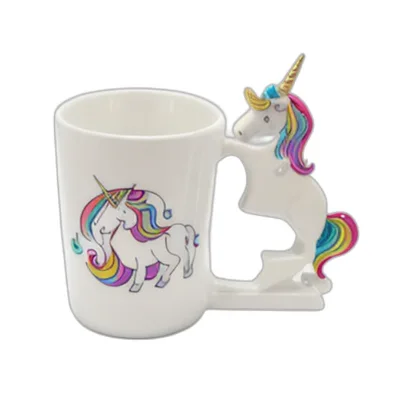hot seller unicorn 3D handle custom ceramic blank coffee mug sublimation personalized