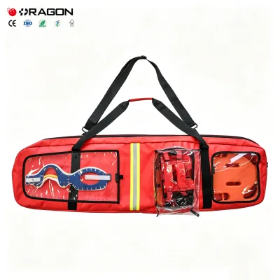 Dragon Factory OEM ODM Custom Emergency Spine Board Carry Bag with Head Immobilizer & Cervical Collar for Ambulance Rescue