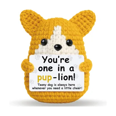 Crochet Animals Corgi Puppy Birthday Gifts for Women Men Inspirational Crochet Pet for Teens Friends Coworkers Dog Lover Decor