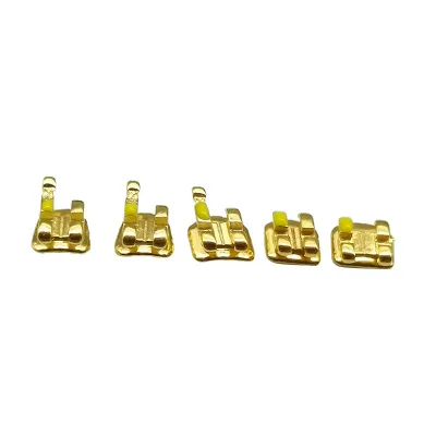 Dental Orthodontic Metal Brackets Orthodontics Gold