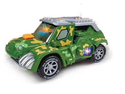 Electric Spray Dinosaur Transformation Car with Lights, Fun Children's Toy