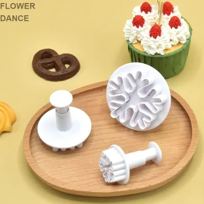 3pcs Thick Snowflake Spring Printing Die Simulation DIY Sugar Cake Tools Environmental Protection Biscuit Mold Model