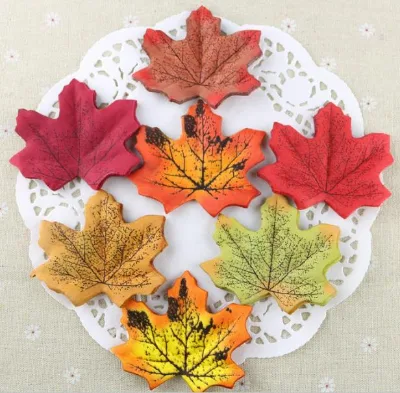 Factory Direct Sale Multi Colors Artificial Maple Leaf 8cm Silk Autumn Leaf