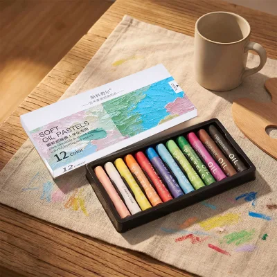 Wholesale 12 Colors Soft Oil Pastels Set for Students Non-toxic Heavy Color Drawing Crayons Smooth Texture Art Supplies for Kids