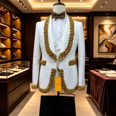 2026 Wedding Suit Single Breasted Cross Border Fashion Men Handmade Party Gift Dress Suit 3 Pieces In-Stock