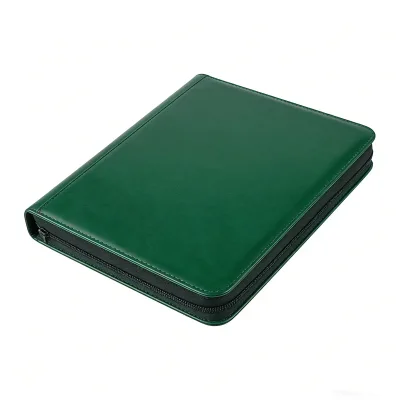Premium 9-Pocket Rigid PU Leather RFID Blocking Clip Card Holder Binder Waterproof 3-in Cover for Secure Storage Valuable Graded