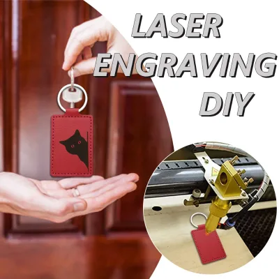 PU Leather Light Luxury Keychain Laser Engraving Printing SCCFM Brand Promotional Gifts Business DIY Laser Pendant Car