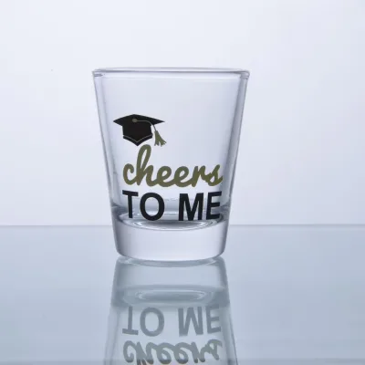 Party Shot Glasses - Graduation Shot Glasses with Colorful Print for Celebration- Set Of2 2 oz Each