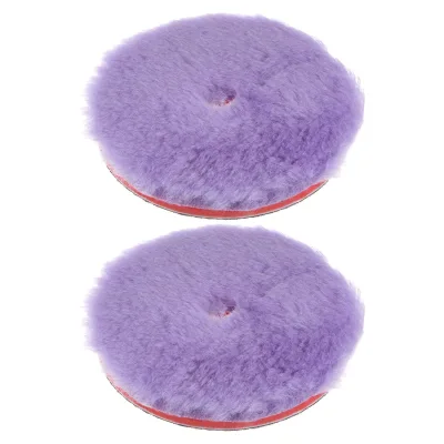 Custom Purple Wool Buffing Wheel with Hook and Loop Wool Buffing Polishing Pads for Car Polisher and Buffing