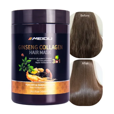 Hot Selling Keratin Nourishing Collagen Herbal Hair Mask Shine Softness Color Safe Treatment Hair Mask for Dry Hair Care