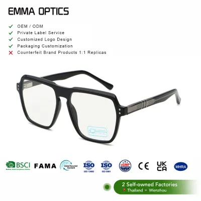 Men's Anti Blue Light Glasses Frames Square Full Rim PC Classic Business Wholesale