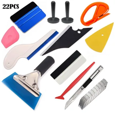22-Piece Car Vinyl Tool Set Color-Changing Edge Finishing Tools Invisible Body Film Gap Construction Scraper Kit 1 Year Warranty