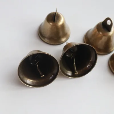 38mm Hanging Jingle Bells Metal Ornament Antique Horn Shape Jingle Bell