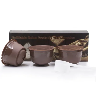 Refill Reusable Coffee Pods Metal Plastic OEM ODM Refillable Capsules Compatible with Cafe Dolce Gusto Brewers