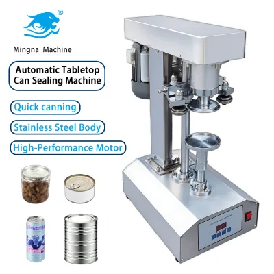MINGNA Small Home Use Can Sealer Machine Electric Tabletop for Tin Aluminum Cans Food Sealing