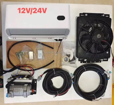 12/24 Volt air Compressor 12v Electric Parking Cooler Air Conditioner Compressor Auto Parking Cooler AC Evaporator for RV Car