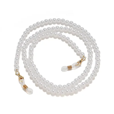 Custom Vintage Sunglasses Chain Necklace Fashionable Metal Cover Mask Chain with Pearl Accessories Handmade Jewelry