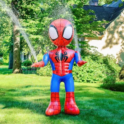 Giant 6-Ft PVC Inflatable Spider-Man Sprinkler for Kids & Toddlers Summer Outdoor Water Play CE Certification 3-Year Warranty