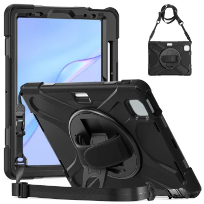 GSCASE Crossbody Straps Combo Silicone PC Tablet Case Kids Tablet Educational Kickstand Cover for Ipad Air 11 2024