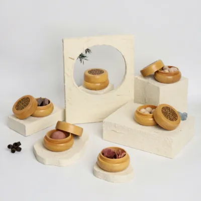 Customizable Wooden Black Walnut Handicrafts-round Ball-Shaped New Chinese Style Box for Car Air Freshener & Home Decor