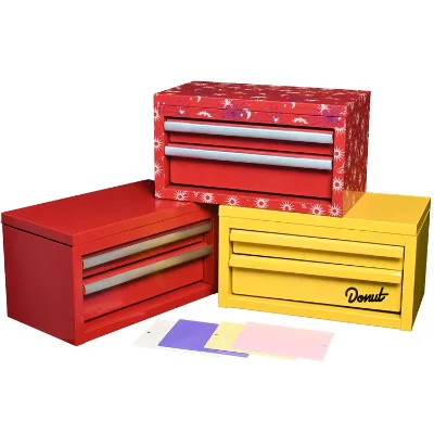 Heavy Duty IP54 Waterproof Iron Mini Tool Boxes with 2 Drawers Customizable Colors