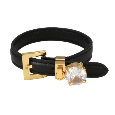 SL24002 Custom Zircon Cowhide Bracelet Fashion Light Luxury Diamond Girl Jewelry New Design Stainless Steel Bracelet Wholesale