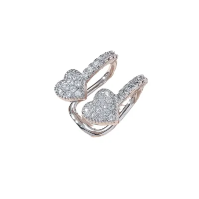 VISROVER Light Luxury Senior Zircon Copper Electroplated Clip-on Earrings Women Retro Trendy 2026 Gift Festival Party Arrival