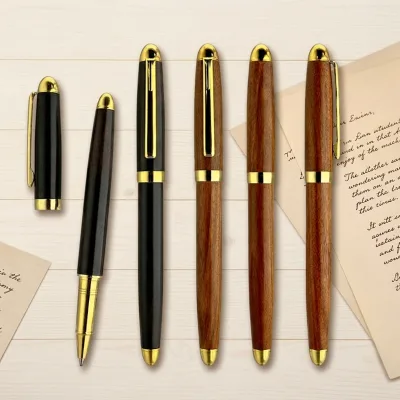 SEAPEN Luxury Rosewood Ebony Signature Pen 0.5mm Tip Wooden Pen Custom Laser Logo Support Custom Pen Box Business Gift Set