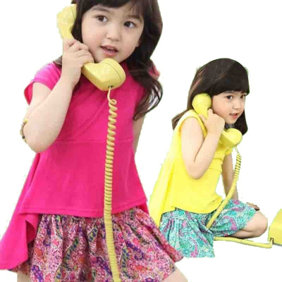 2015 Summer New Design Pure Color Kid Cotton Beautiful Girl Dress