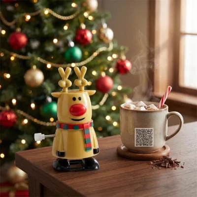 Wind up Christmas Reindeer Toys for Kids School Prizes Bonbon Fillers Stocking Stuffers Novelty Clockwork Walking Reindeer Toys