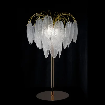 Remote Control Color Changing Acrylic Feather Lamp Desktop Centerpiece for Wedding Party