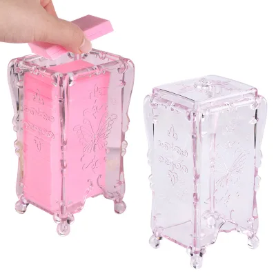 Cotton Sheet Empty Nail Container pink Plastic Storage Nail Art Tools and Equipment Salon