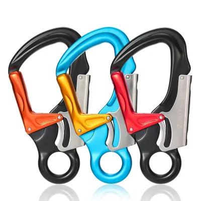 35KN Heavy Duty Aluminum Alloy Fish Shape Auto Locking Carabiner Snap Hook Climbing Clip Quick Link K-type Main Lock Climbing