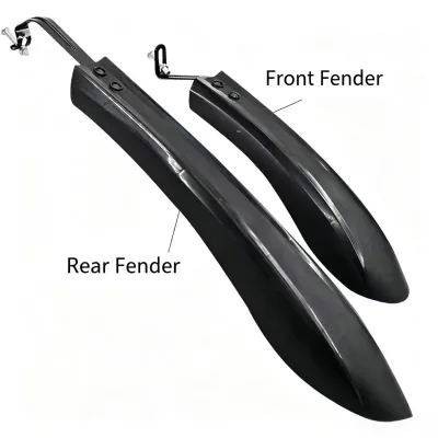 Angbow Lightweight Wider and Longer PP Plastic Mudguards 24-inch 26-inch for Mountain Bikes Screw-On Installation