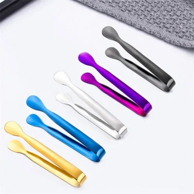 Stock 410 Stainless Steel Small Round Head Thickened Burr-free Ice Clip with Modern and Simple Design for Ice Cube Handling